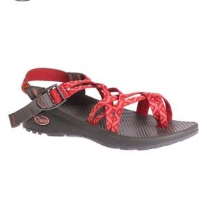 NEW chacos, orange/pink/red in great condition.